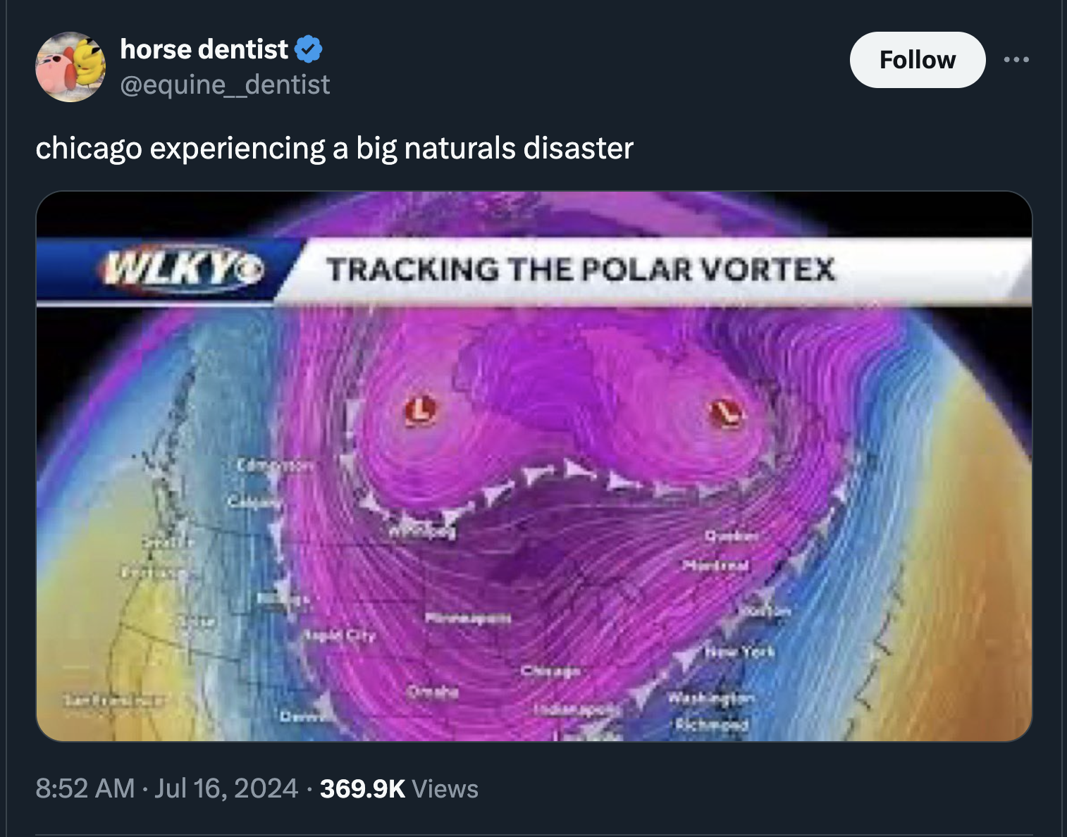 colder than witches tit - horse dentist chicago experiencing a big naturals disaster Wlky Tracking The Polar Vortex Saple City Views Quaker